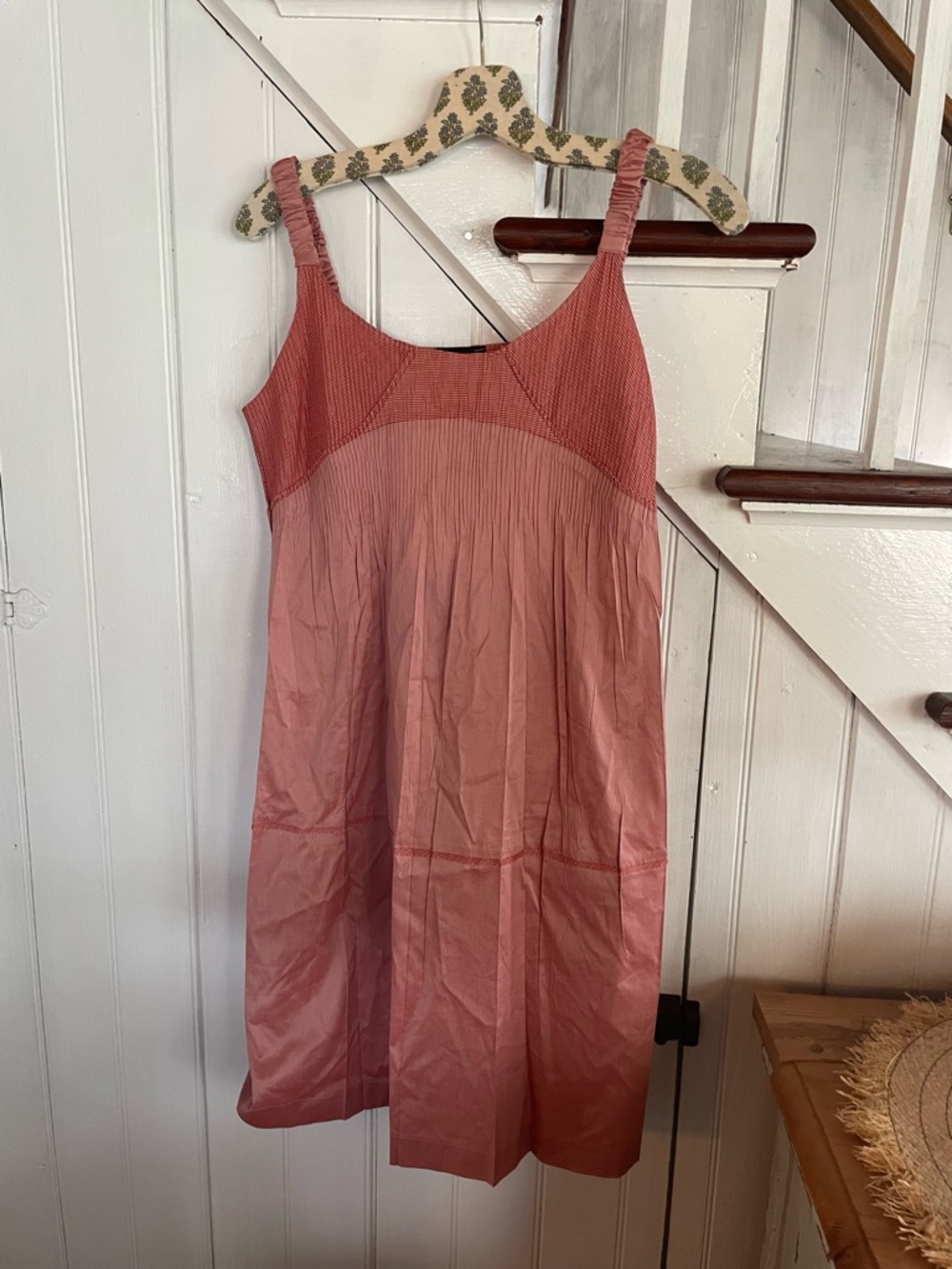 Sleeveless Pink Cotton Blend Slip Dress